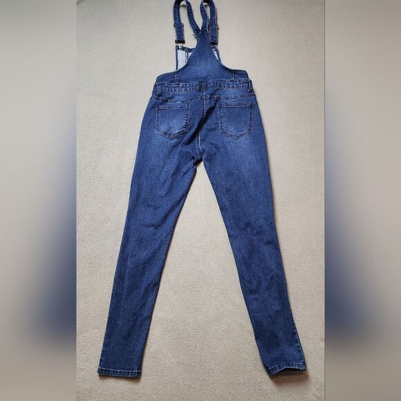 American Bazi Overalls Denim Distressed Size Medium - Picture 2 of 12
